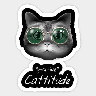 Cat positive cattitude Sticker